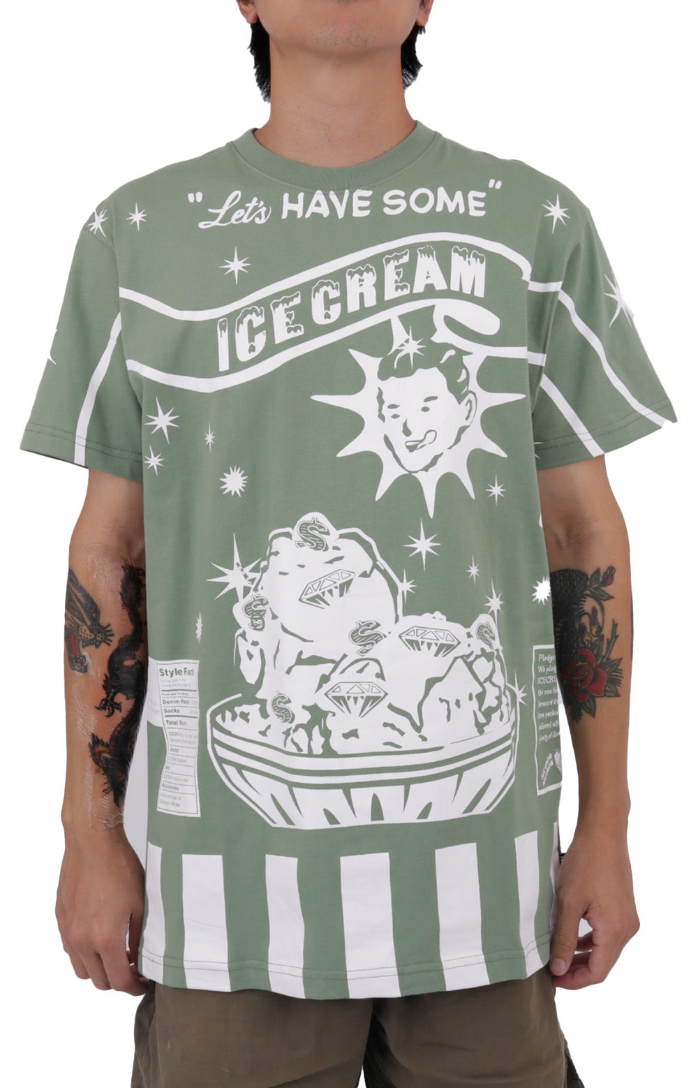 Eye - Catching Shoebox SS Knit in Hedge Green