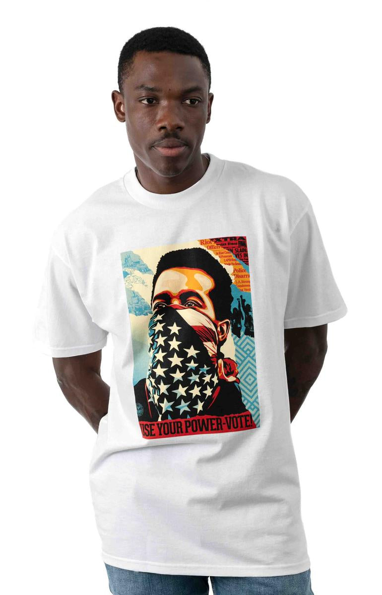 OBEY American Rage White Classic Cotton Tee - Unleash Your Style!