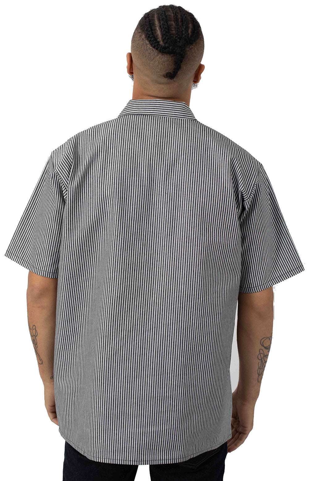 Stylish Black Short Sleeve Striped Half-Zip Tee - A Must-Have!
