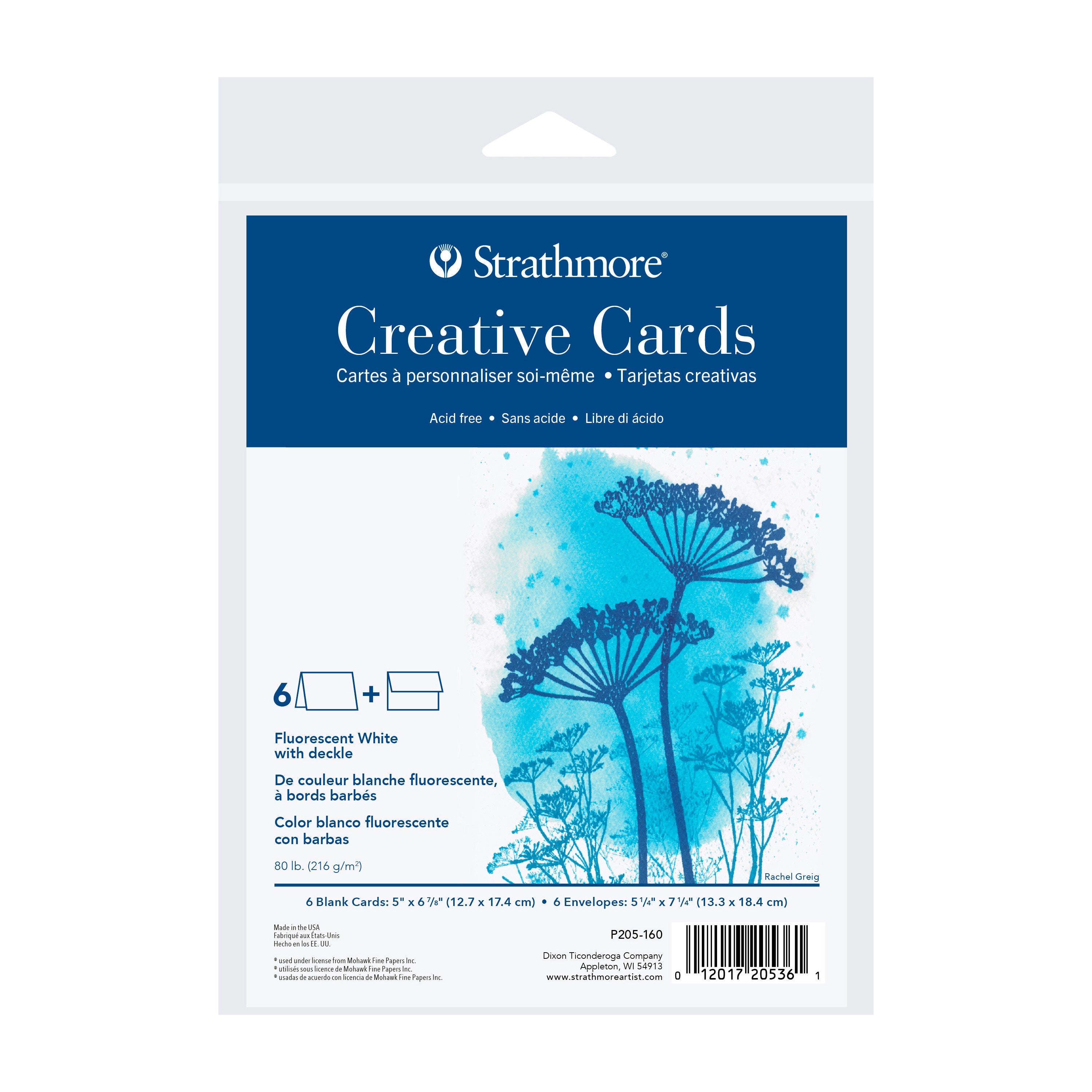 Fluorescent White Deckled Edge Creative Cards - Unleash Your Creativity!