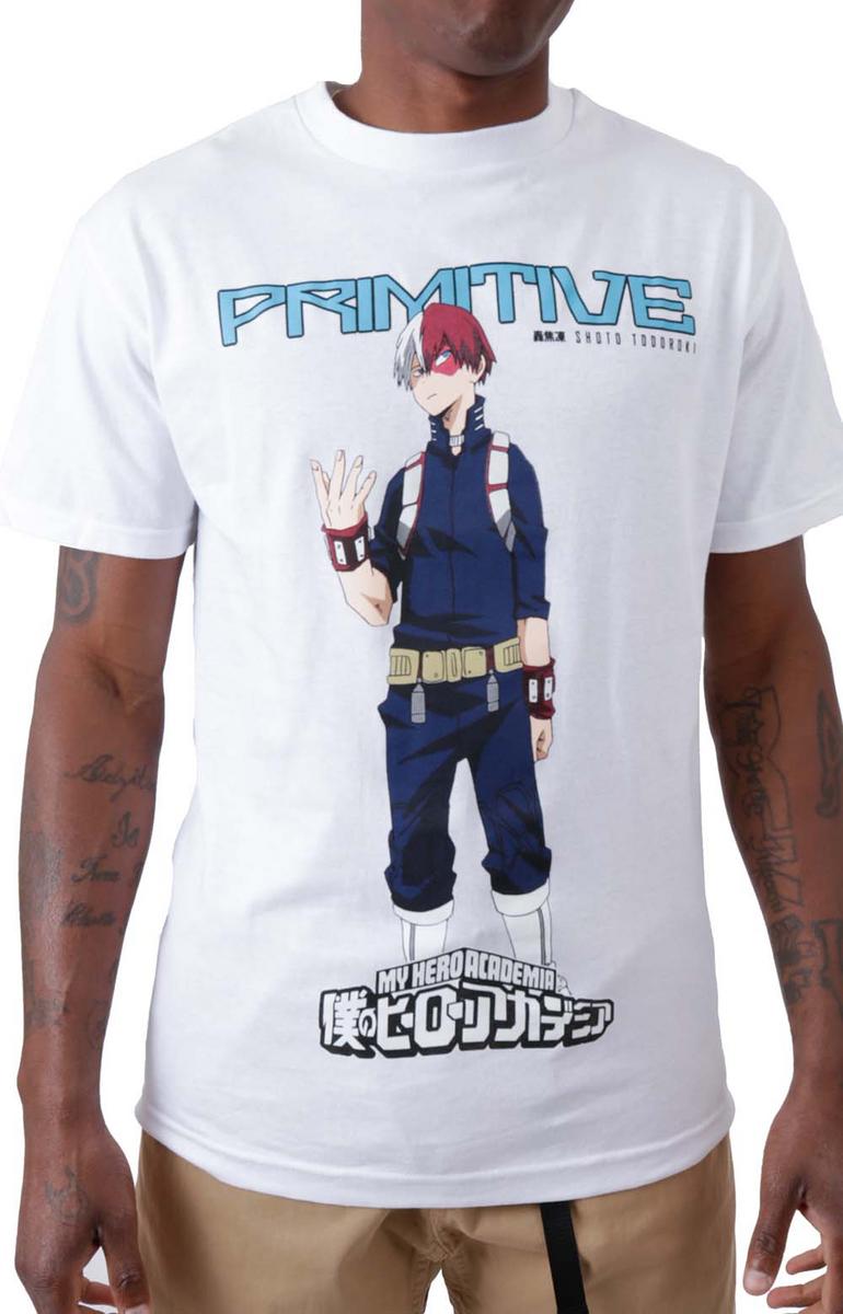Stunning Shoto Todoroki White Graphic Tee by Primitive - Grab Yours Now!