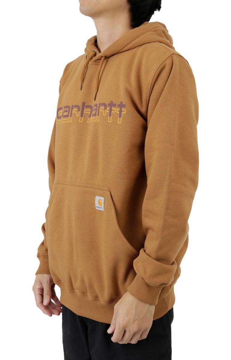Carhartt Brown Rain Defender Loose Fit Midweight Logo Graphic Sweatshirt - A Must-Have!