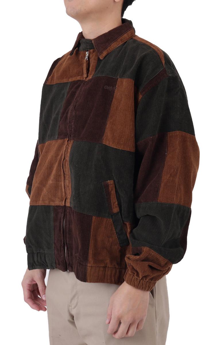 Gorgeous Multicolor Corduroy Patchwork Jacket in Brown