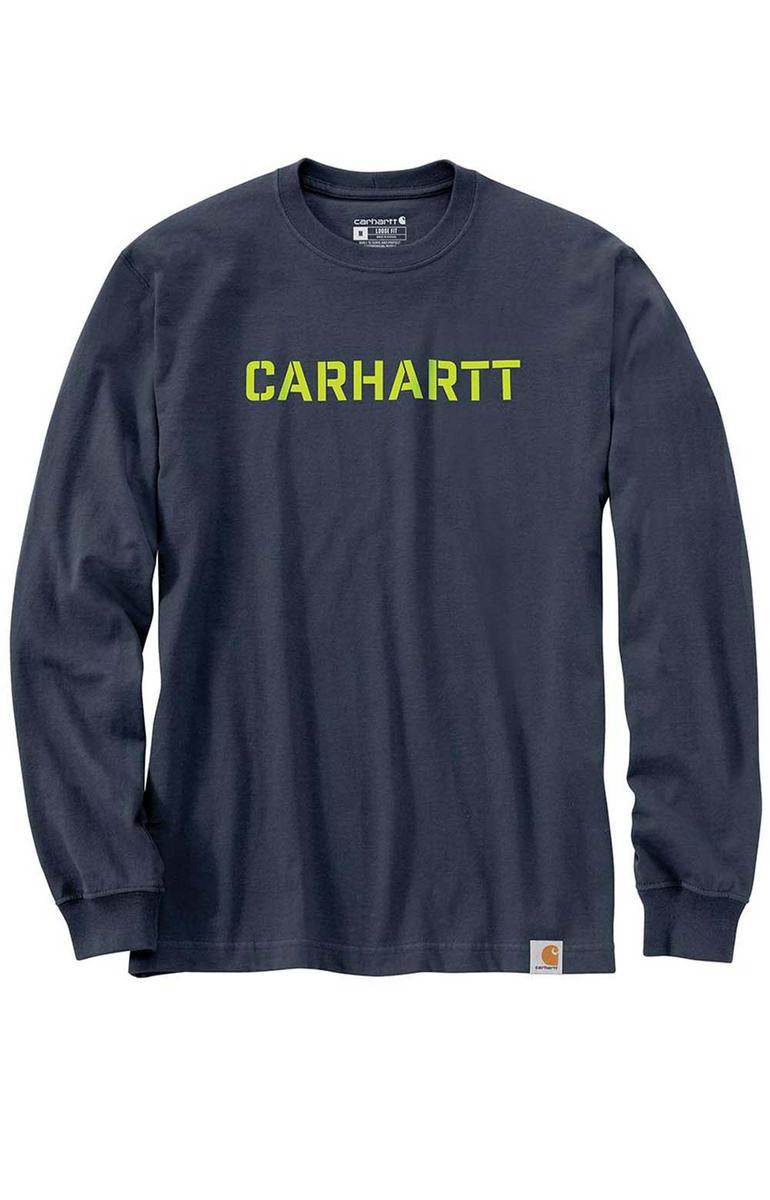 Blue Stone Loose Fit HW Long Sleeve Logo Graphic T-Shirt - A Must-Have!