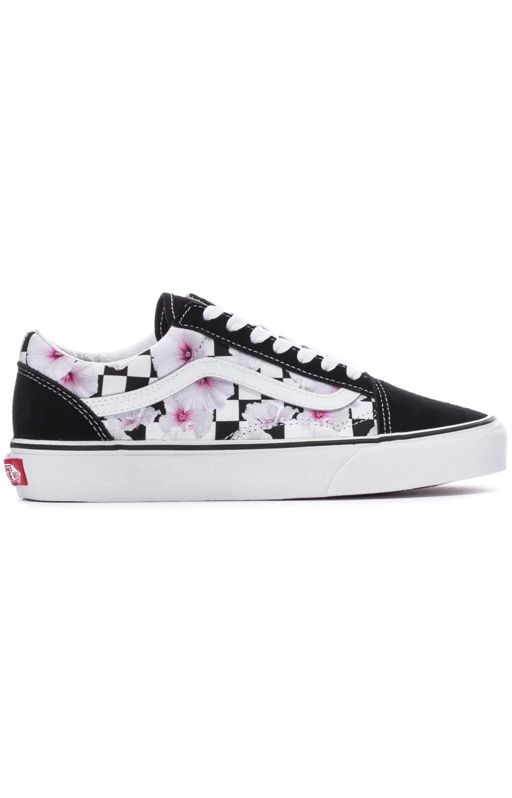 Vans Women's Hibiscus Check Old Skool Shoes - Stunning Black Style