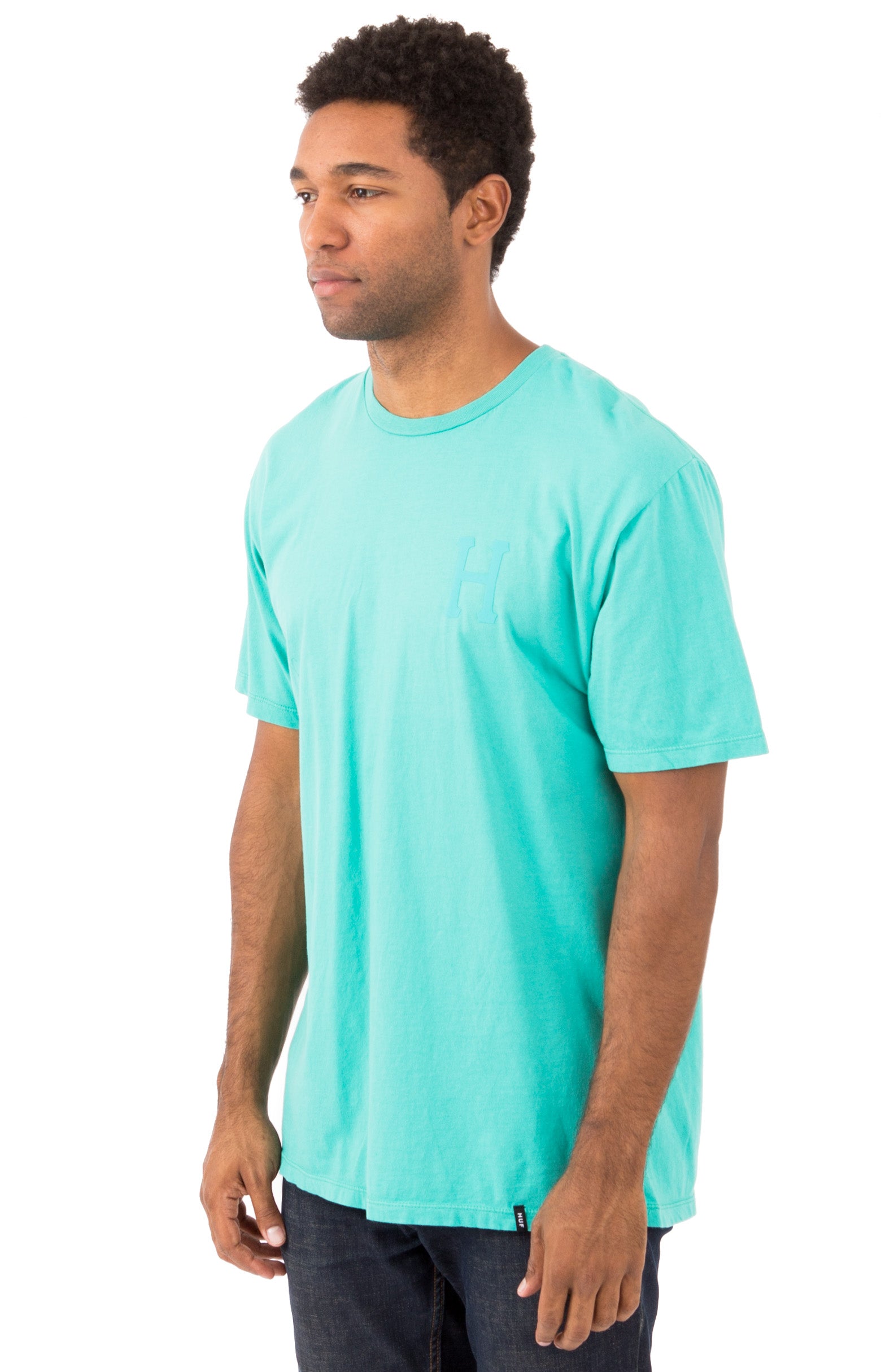 Huf's Stunning Bright Aqua Over - Dye Classic H Tee
