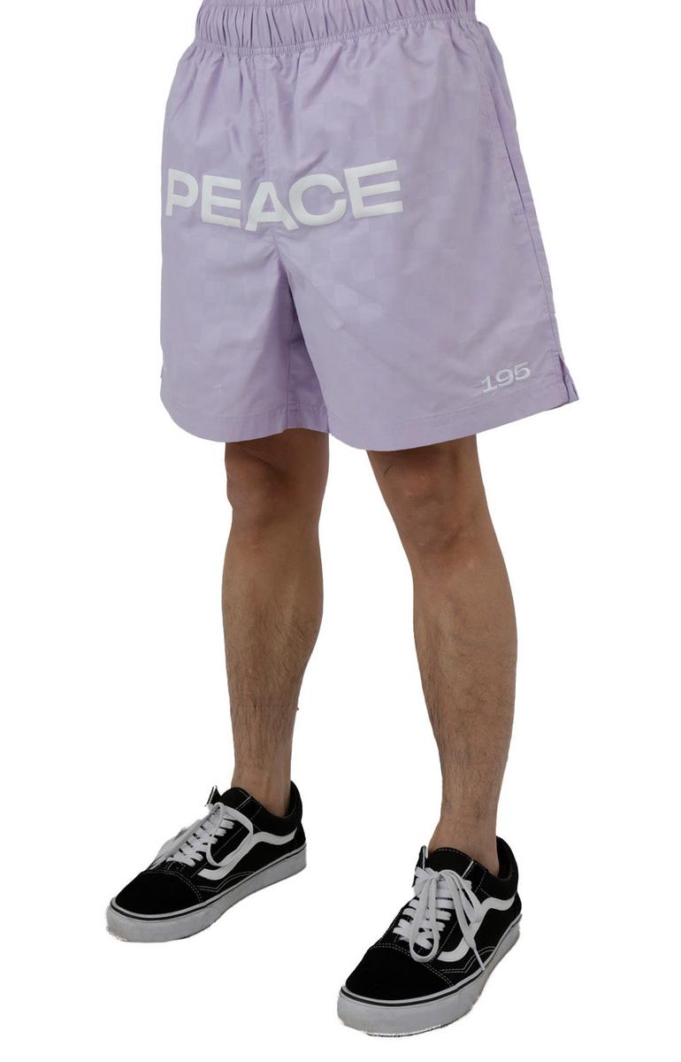 Akomplice x Umbro Pastel Lilac Peace Checkboard Shorts - Irresistible Style!