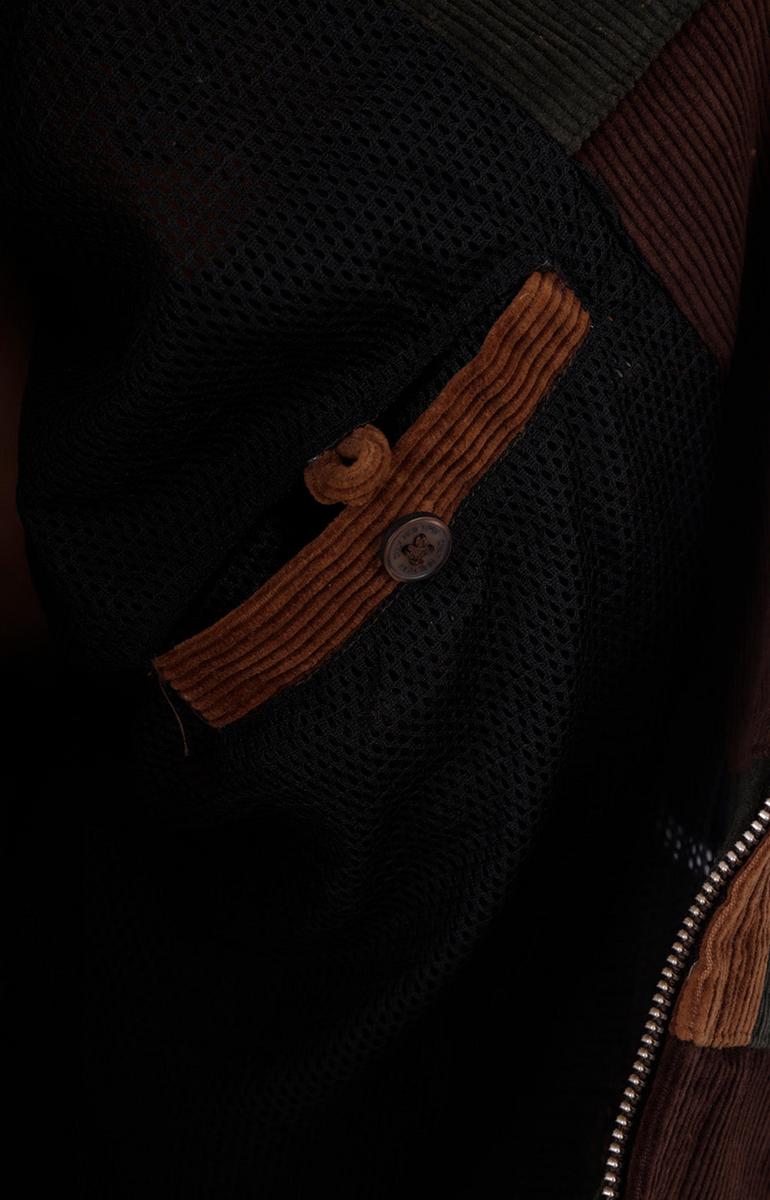 Gorgeous Multicolor Corduroy Patchwork Jacket in Brown