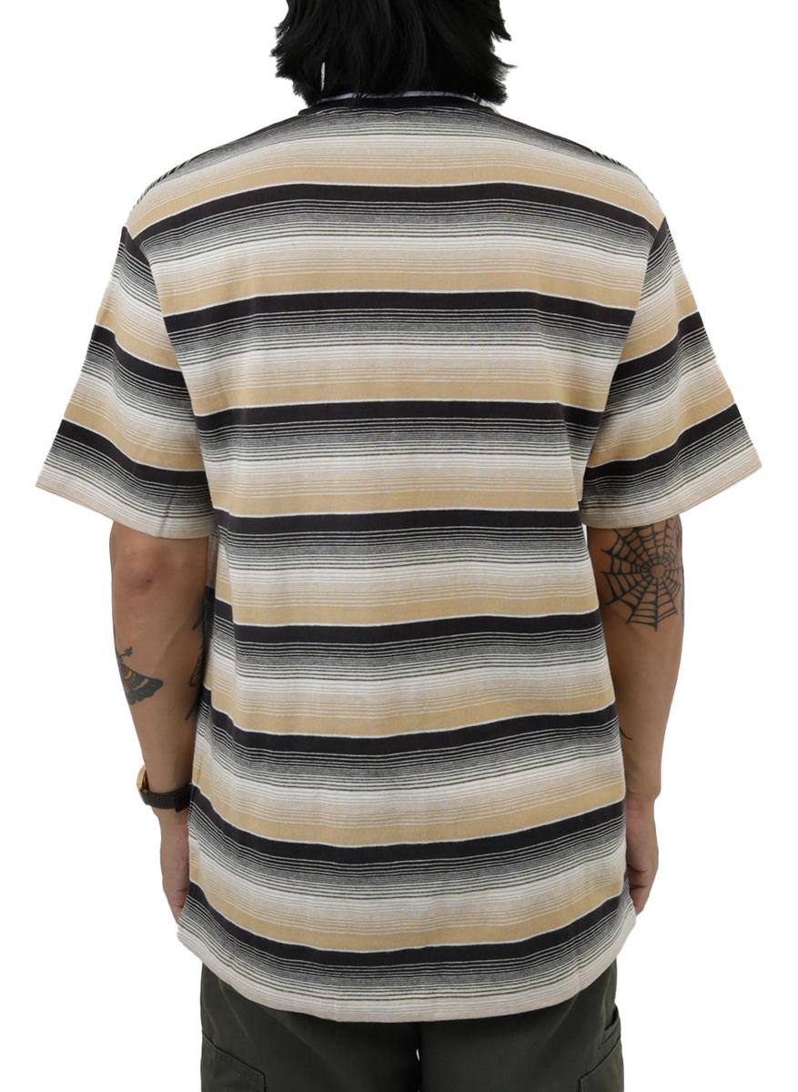 Stunning Butter Striped Cotton Tee in Black/Wheat