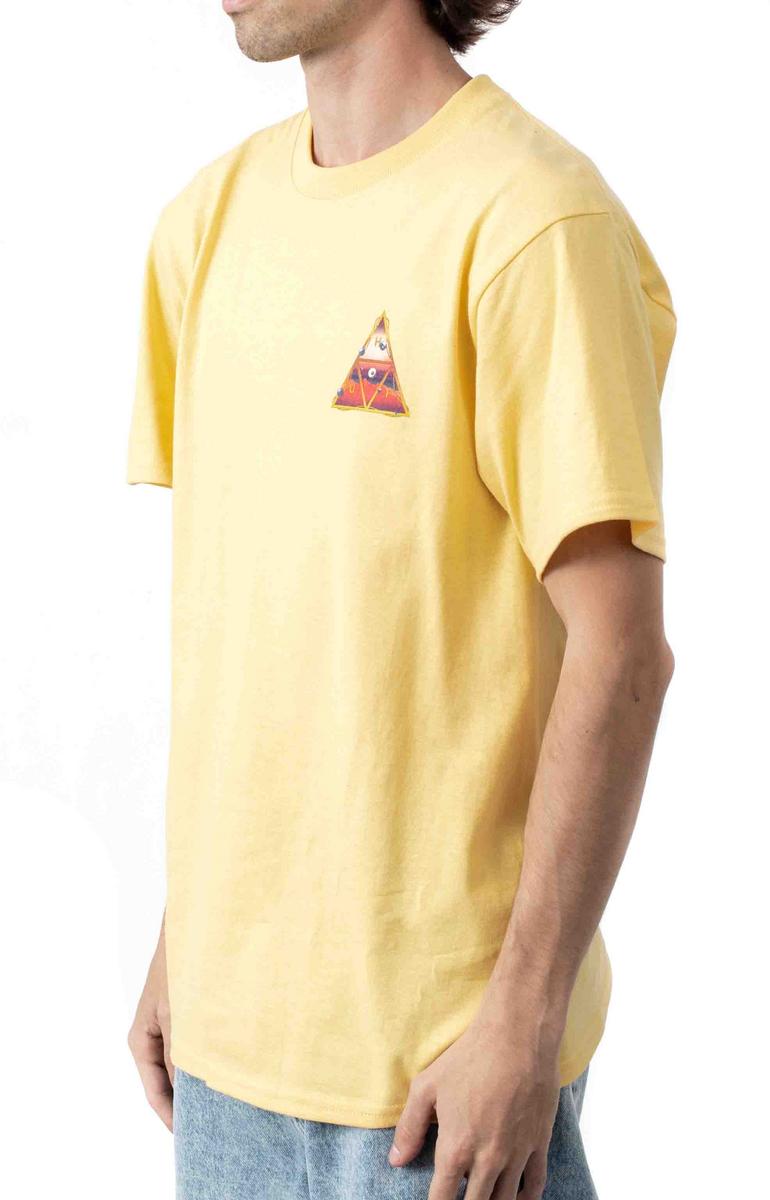 Vintage Washed Yellow Psychedelic Vision Short Sleeve Tee - Unleash Your Inner Visionary