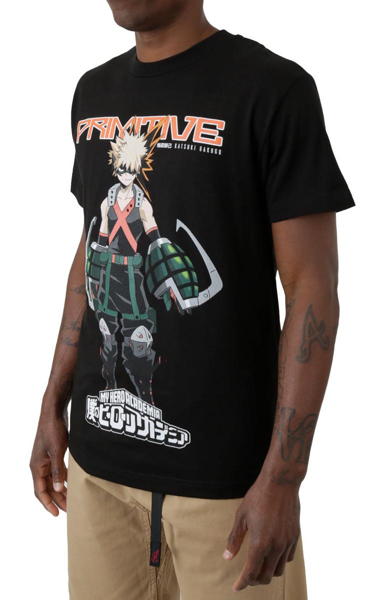 Primitive x My Hero Academia's Dynamic Katsuki Bakugo Black Tee