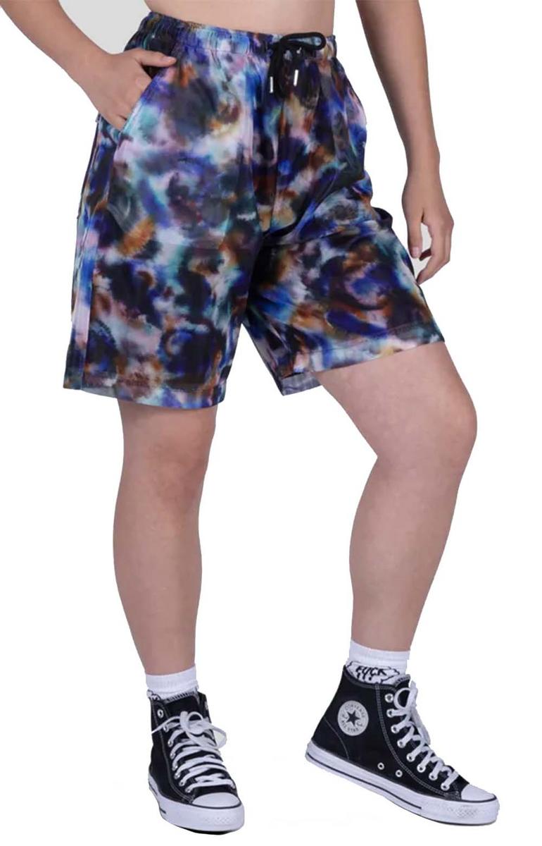 Stunning Blue Tie-Dye Athletic Mesh Shorts for Women