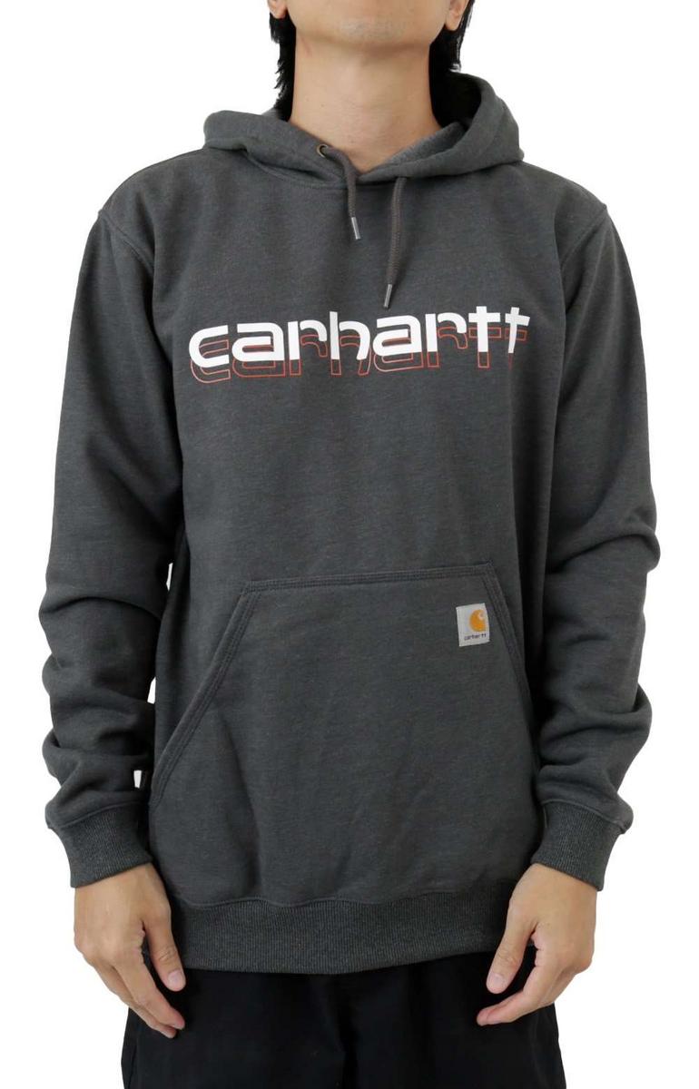 Rain Defender Loose Fit Midweight Logo Graphic Sweatshirt - Carbon Heather: Stay Dry in Style!