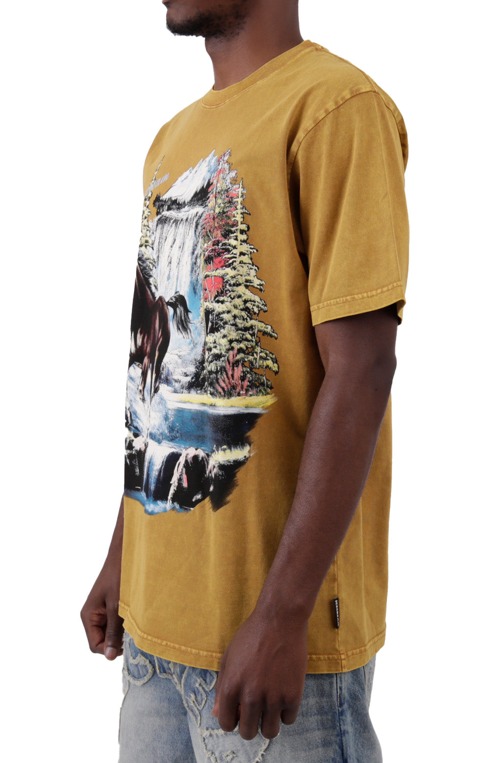 Enchanting Unicorn Short Sleeve Knit Tee in Buckthorn