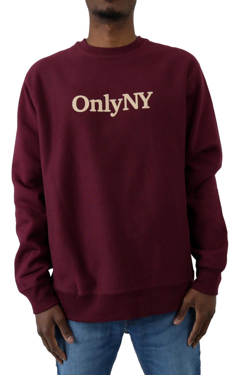 Only NY's Stunning Maroon Lodge Logo Heavyweight Crewneck
