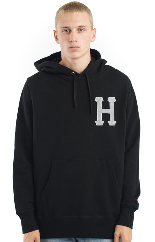 Stylish Classic H 3M Applique Black Pullover Hoodie