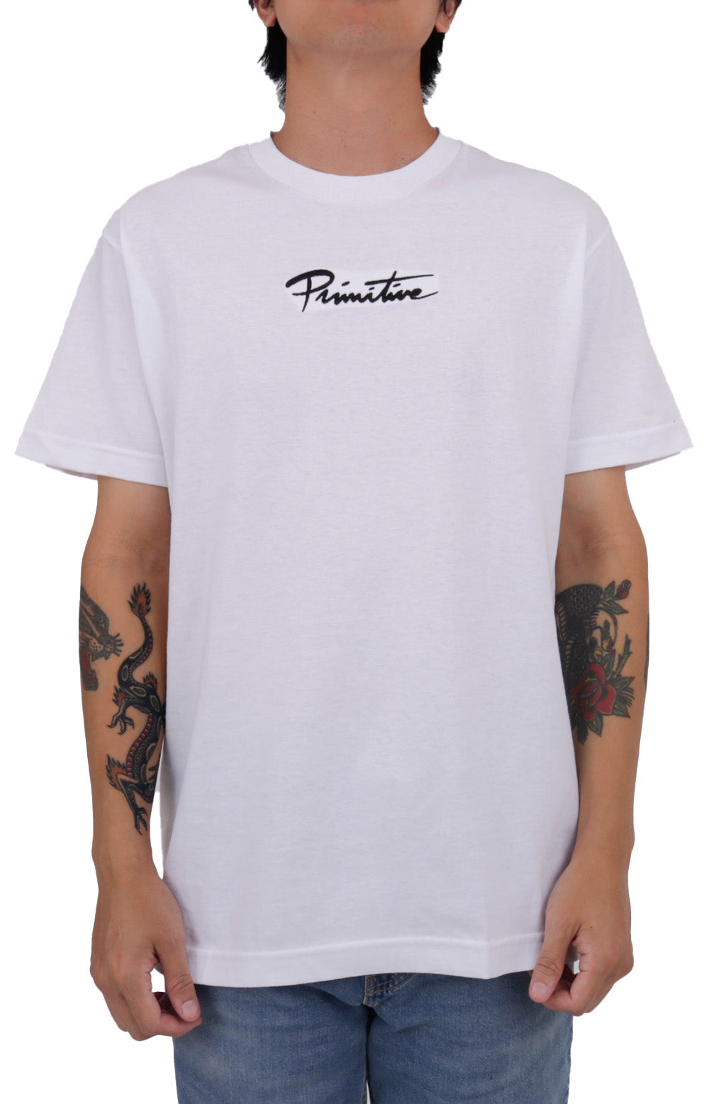 Don't Miss! Primitive x My Hero Academia Katsuki Bakugo Dirty P Graphic Tee in Fresh White