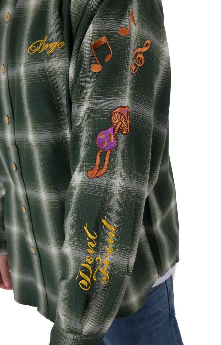 X-Large's Stunning Green Checkered Flannel Long Sleeve Button-Up Shirt