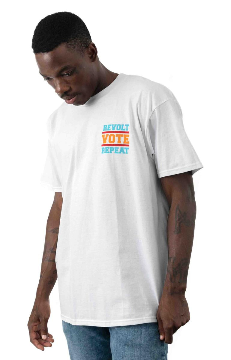 Revolt, Cast Your Vote, Repeat! White Tee