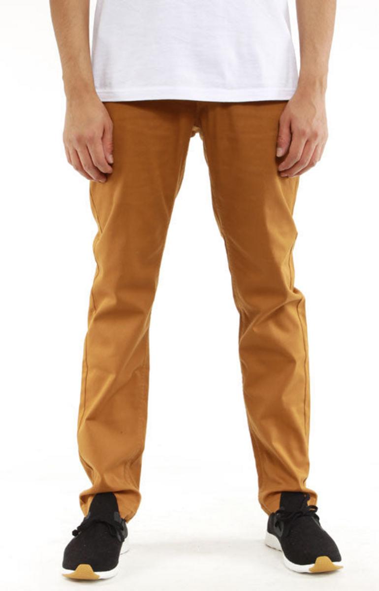 Brixton's Stunning Grain Slim Chino Pants in Copper