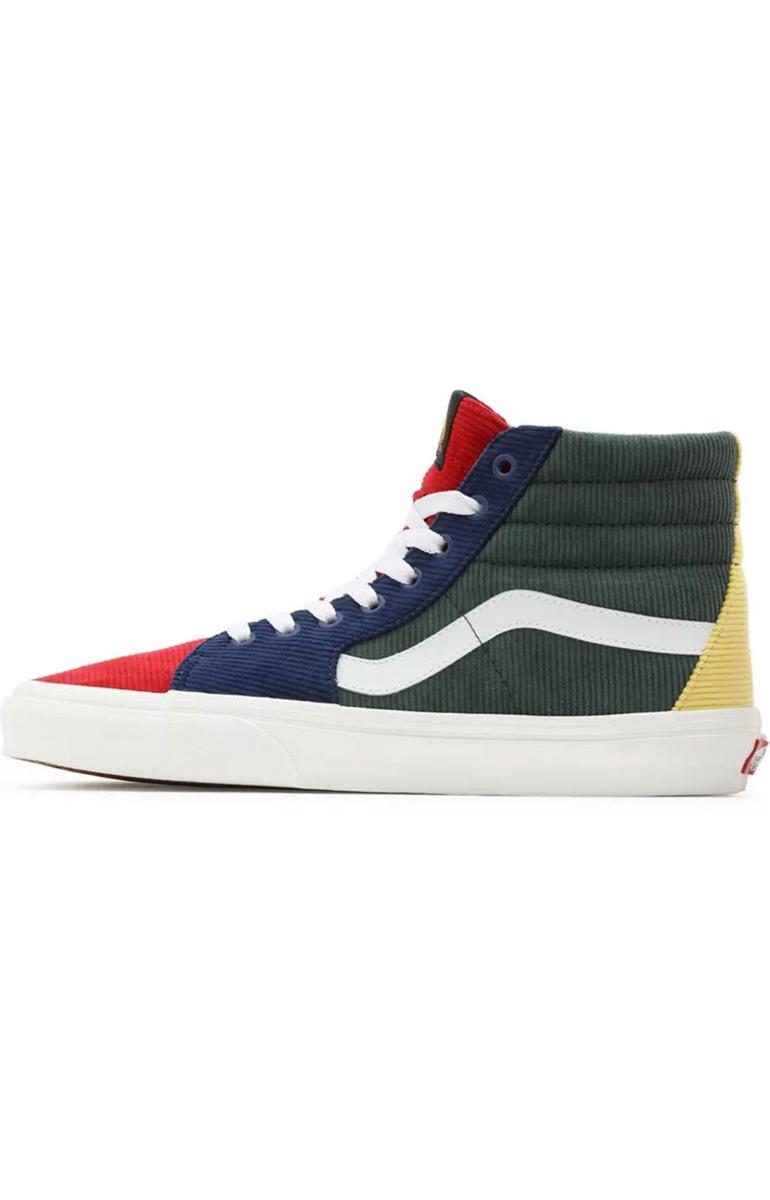 Vintage Charm: Mixed Corduroy High-Top Sk8-Hi Sneakers - Multi