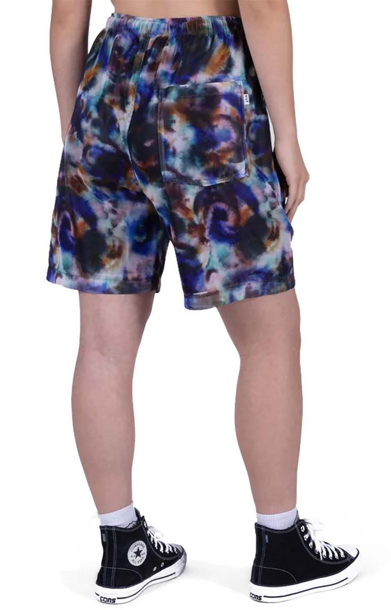 Stunning Blue Tie-Dye Athletic Mesh Shorts for Women