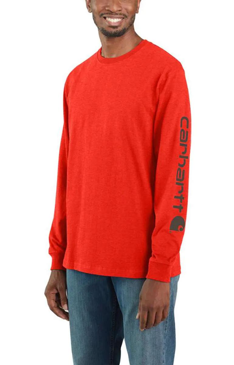 Carhartt's Currant Heather Signature Sleeve Logo Long - Sleeve Shirt: A Timeless Classic