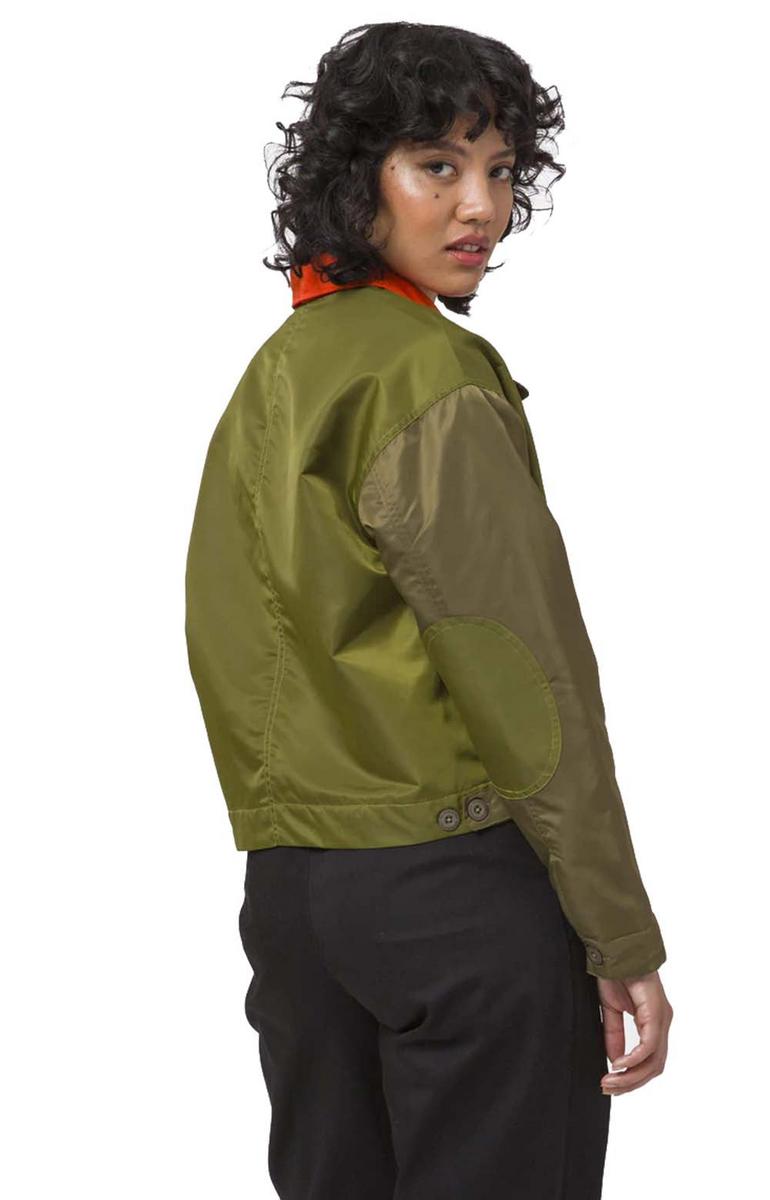 Huf Women's Military-Inspired Olive Crop Flight Jacket - A Fashion Must-Have!