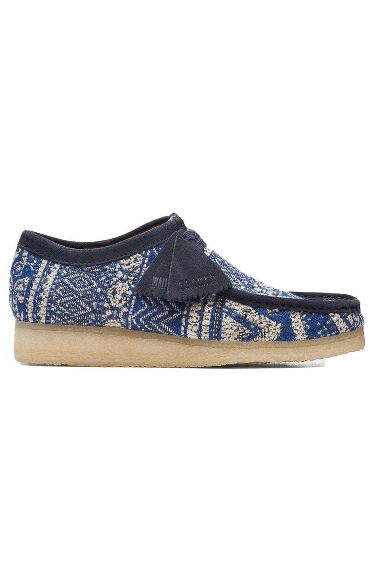Stylish Blue Fabric Wallabee Boots by Clarks