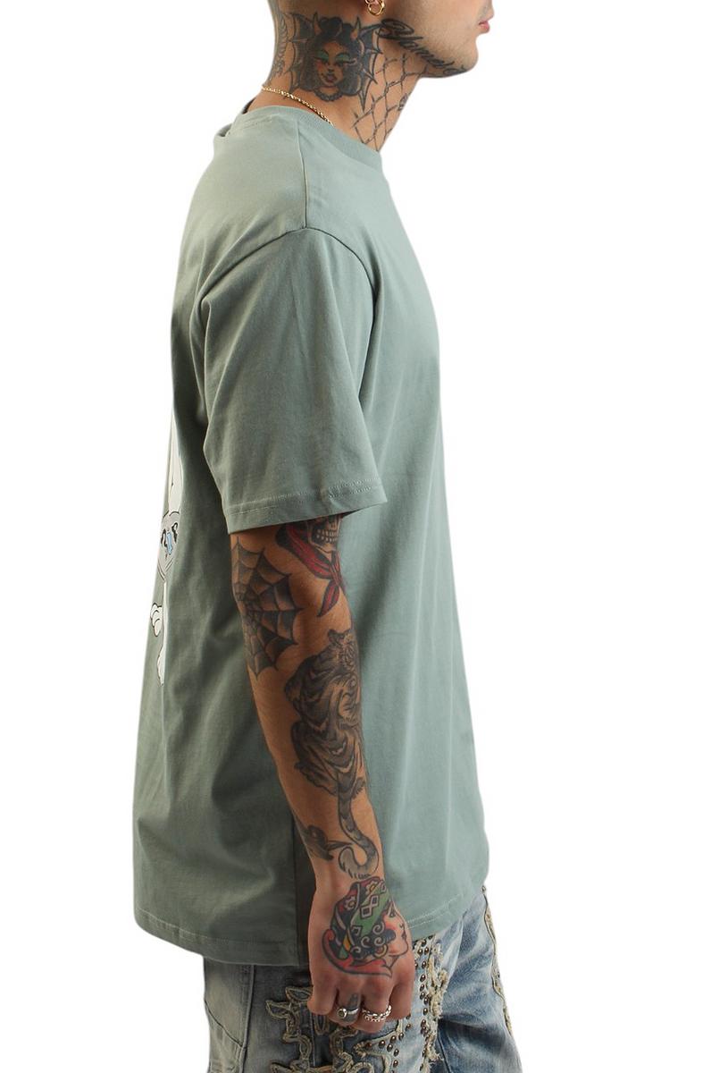 RIPNDIP Art Club Men's Green Cat Painting T-Shirt