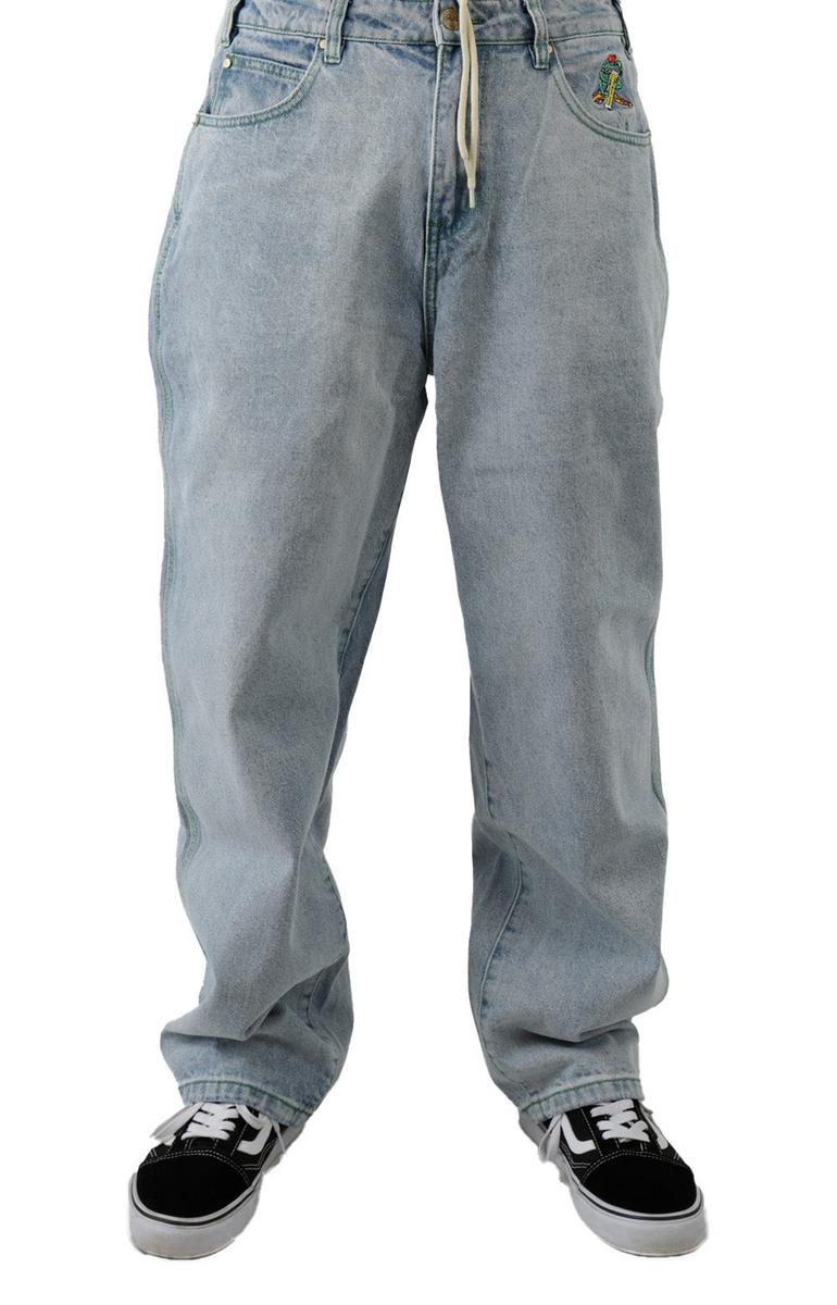 Stunning Martian Blue Baggy Denim Pants