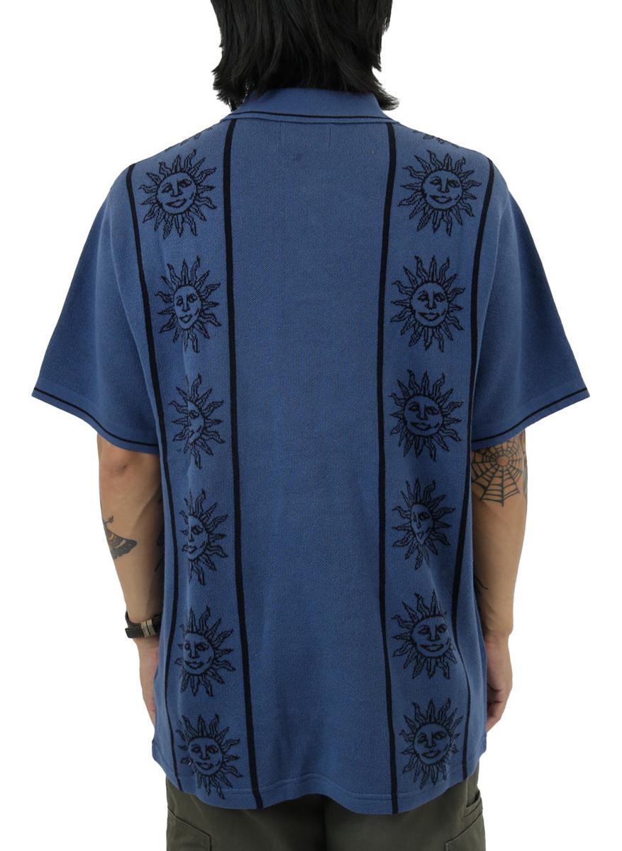 Stunning Harbour Blue Solar Knit Short Sleeve Shirt