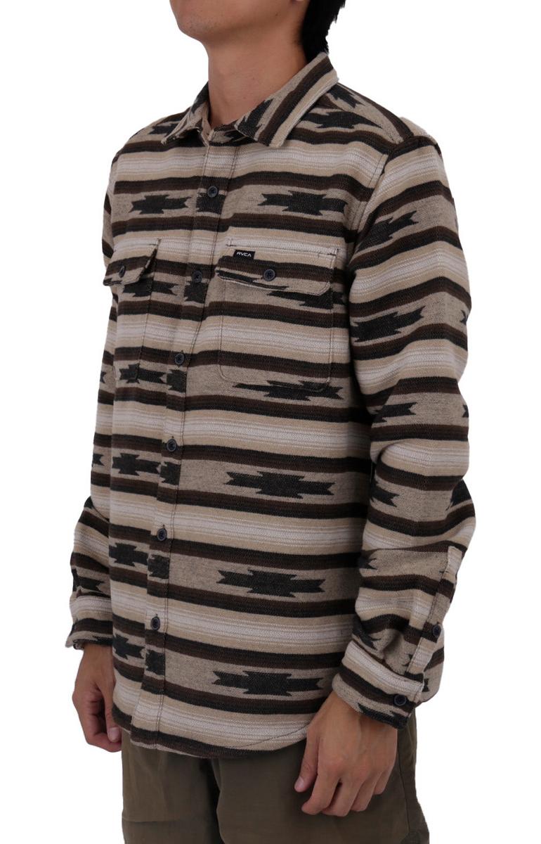 Get Cozy! RVCA Men's Khaki Long Sleeve Flannel Button-Up Shirt