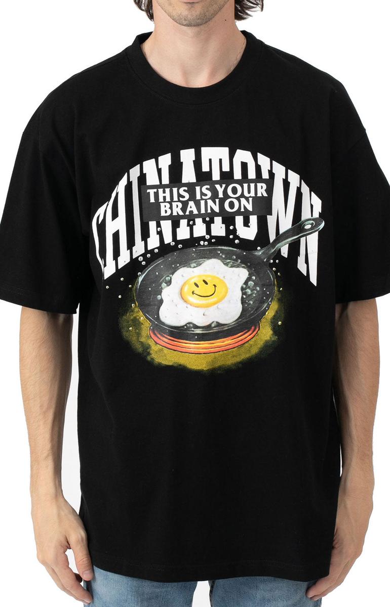 Awesome Smiley Brain On Fried Black T-Shirt