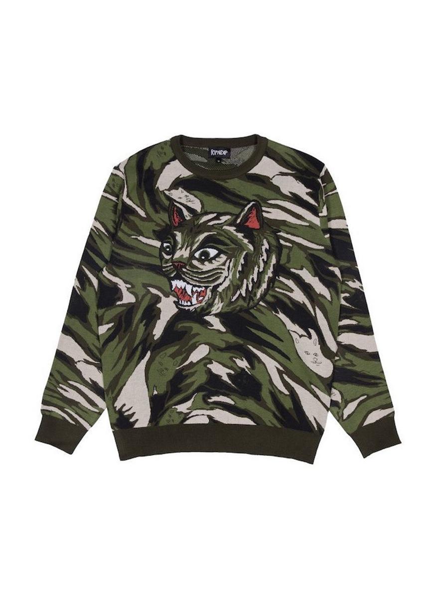 RIPNDIP's Stunning Tiger Nerm Green Camo Knit Sweater