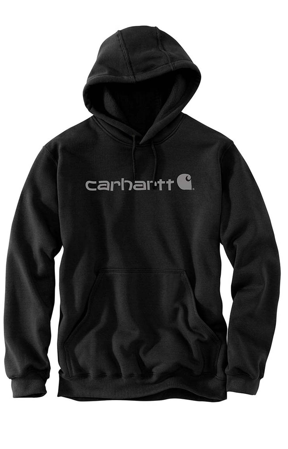 Carhartt's Stylish Midweight Logo Hoodie in Black/Grey