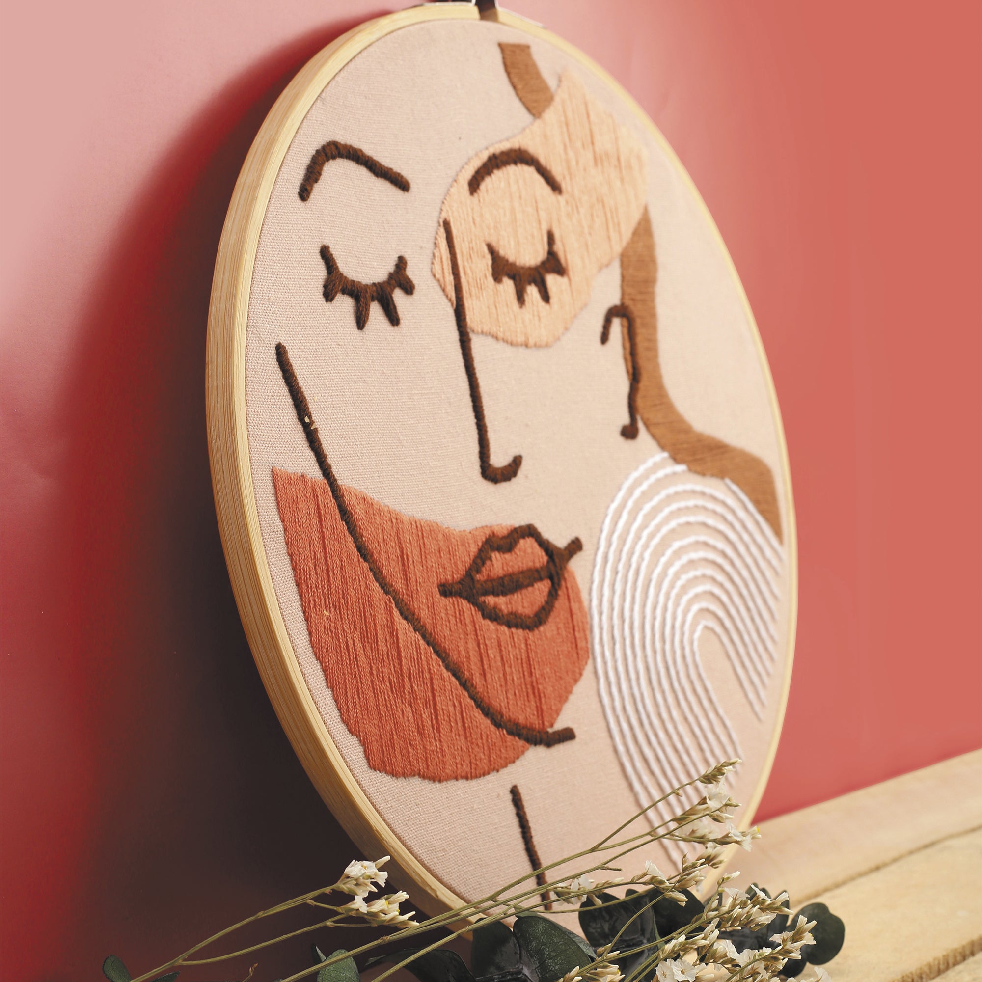 Enchanting DIY Line Art Face Embroidery Kit