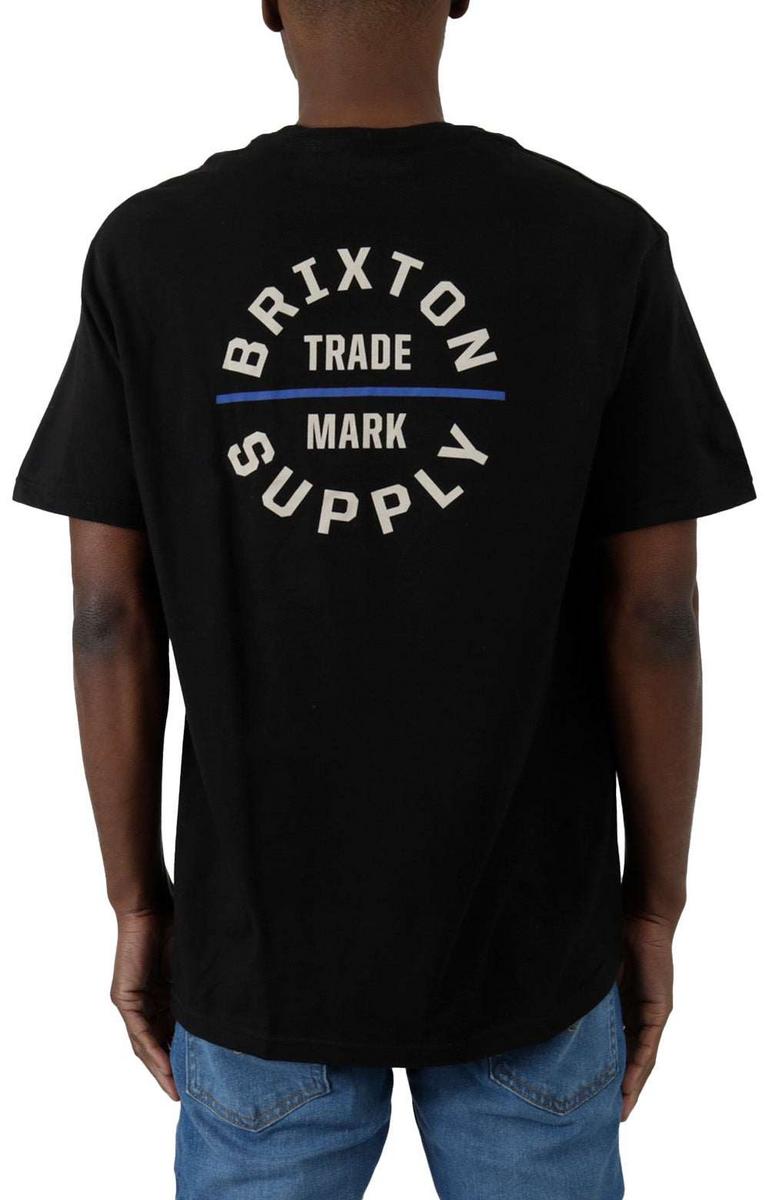 Brixton Oath V T-Shirt - Stunning Black/Off White Royal
