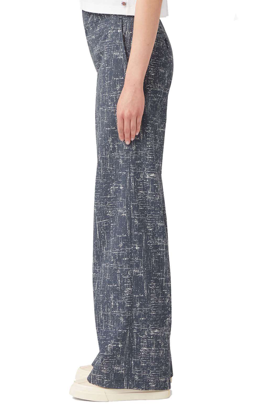 Dickies Women's FP901R2A Wide Leg Rinsed Navy Crosshatch Work Pants - A Retro-Inspired Modern Classic!