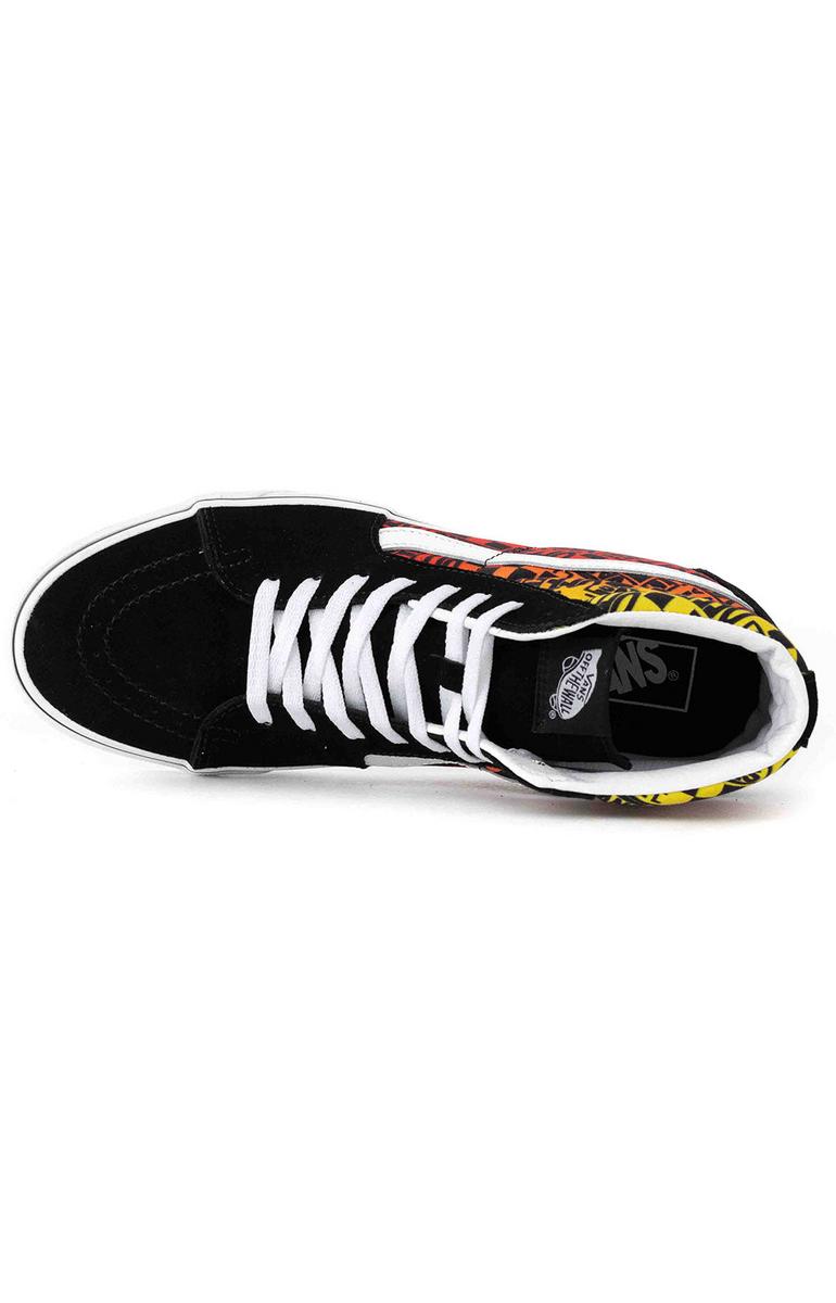 Vans Stunning Logo Flame High-Top Skate Shoes - Black/True White
