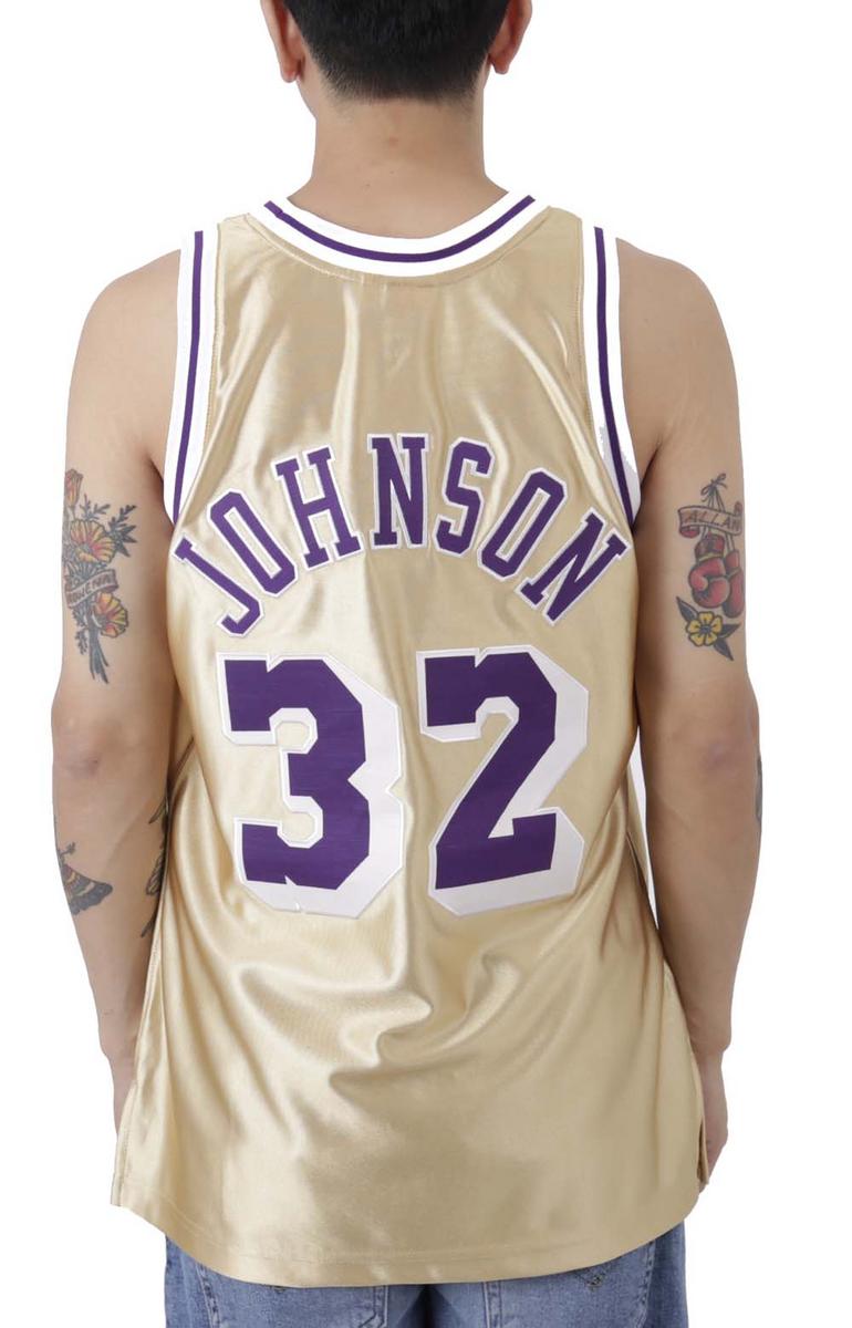 Don't Miss! Lakers 1984 Magic Johnson NBA 75th Anniversary Gold Swingman Jersey