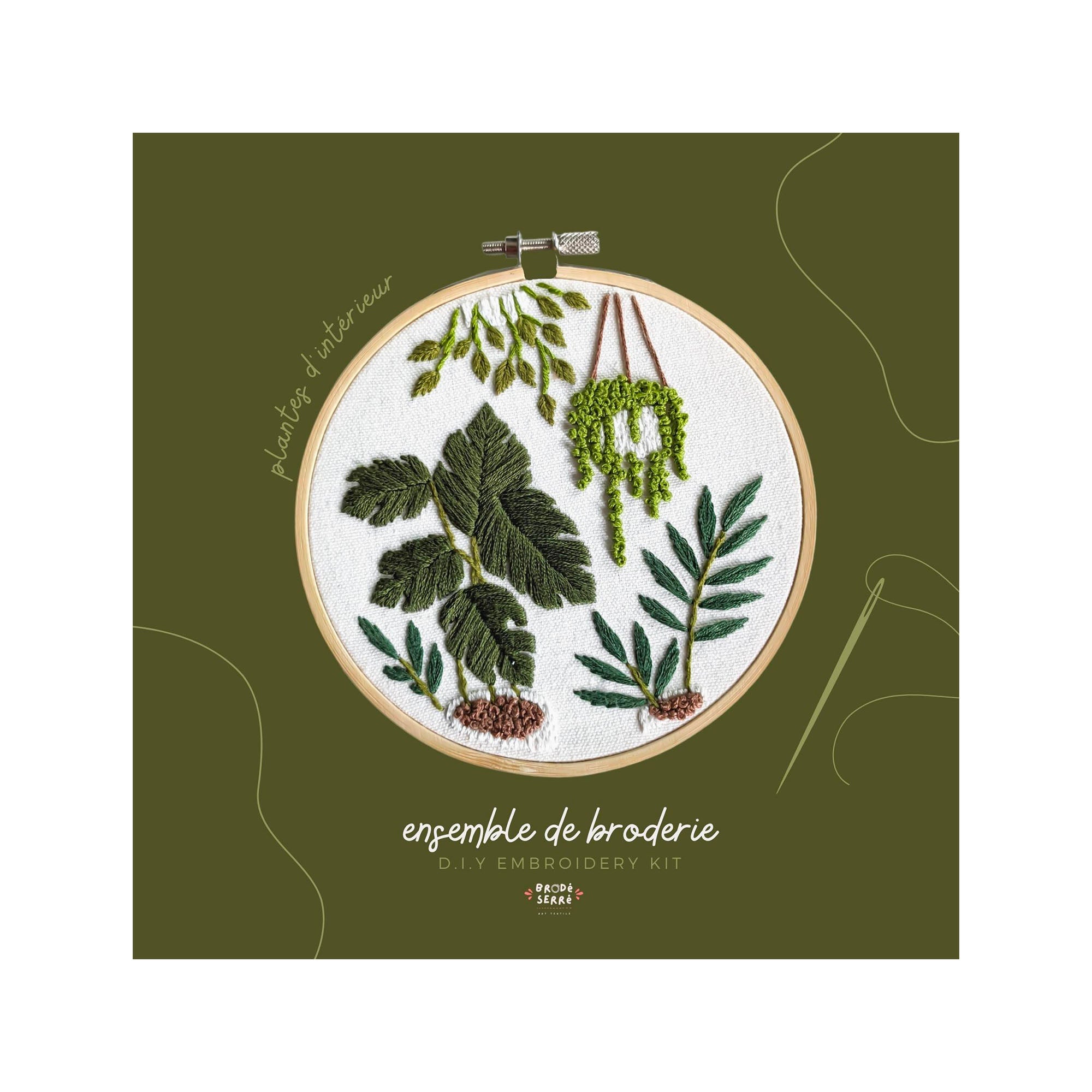 Indoor Plants DIY Embroidery Kit - Unleash Your Creativity!