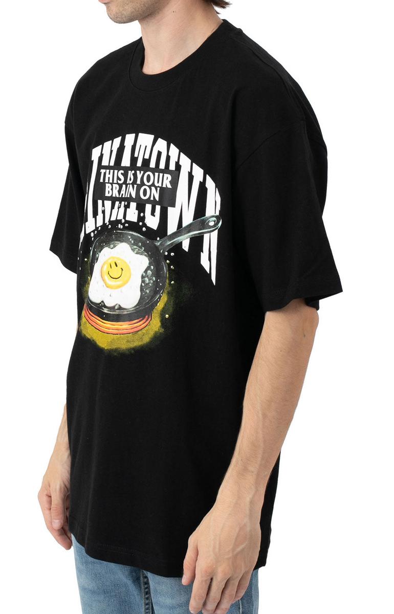 Awesome Smiley Brain On Fried Black T-Shirt