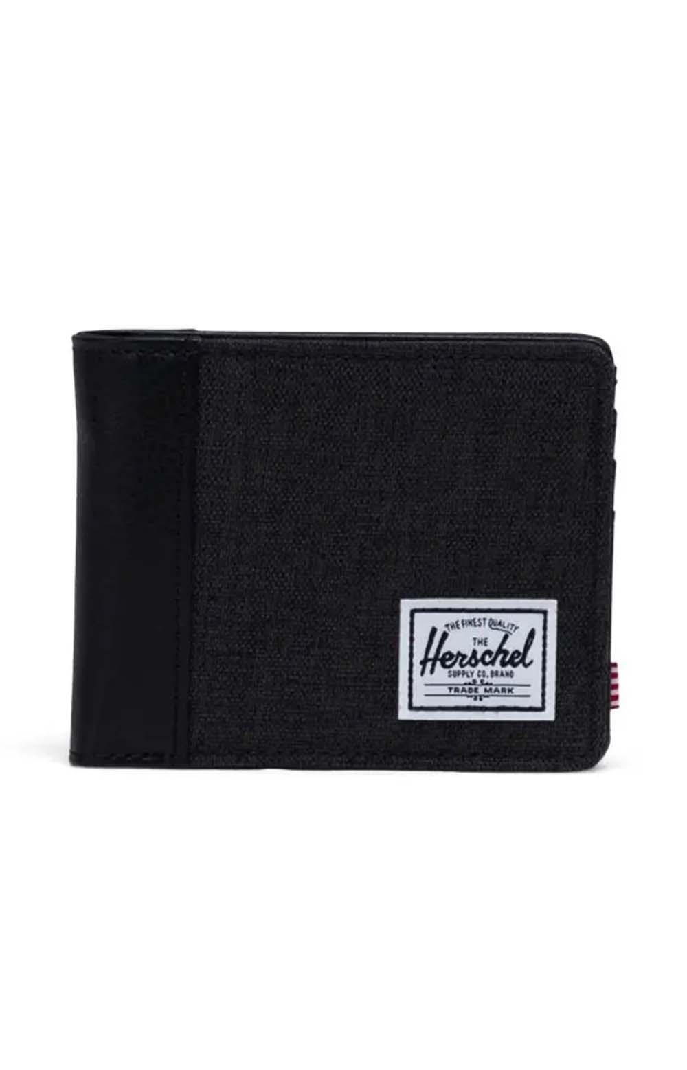 Herschel Hank II RFID Blocking Bi-Fold Wallet - Sleek Black Crosshatch/Black | Moose Limited
