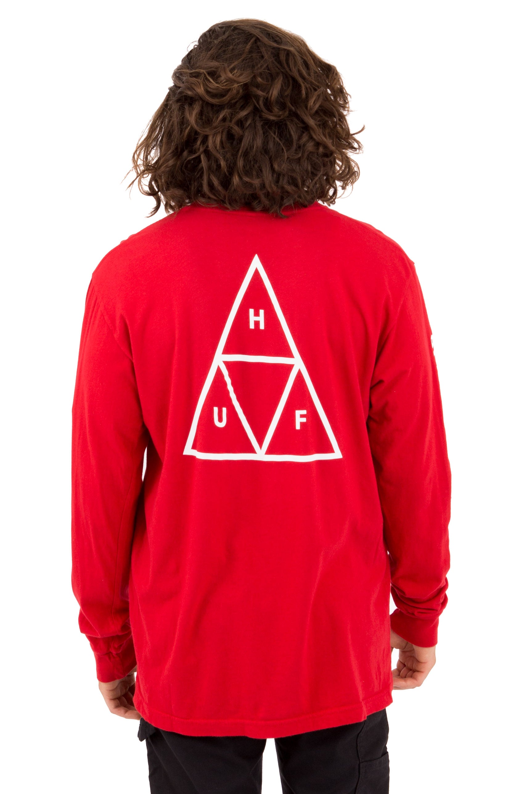 Stunning Resort Red Essentials Triangular Long Sleeve Shirt