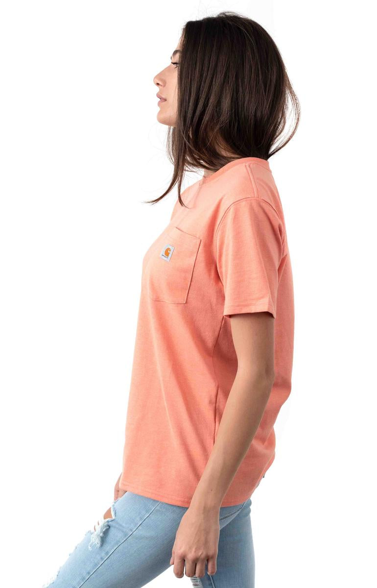 WK87 Workwear Pocket T-Shirt in Coral Haze Heather - A Stylish Work Essential