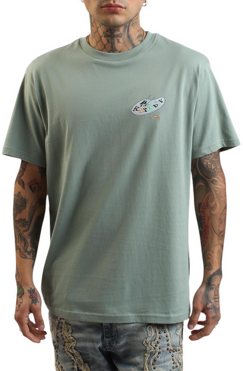 RIPNDIP Art Club Men's Green Cat Painting T-Shirt