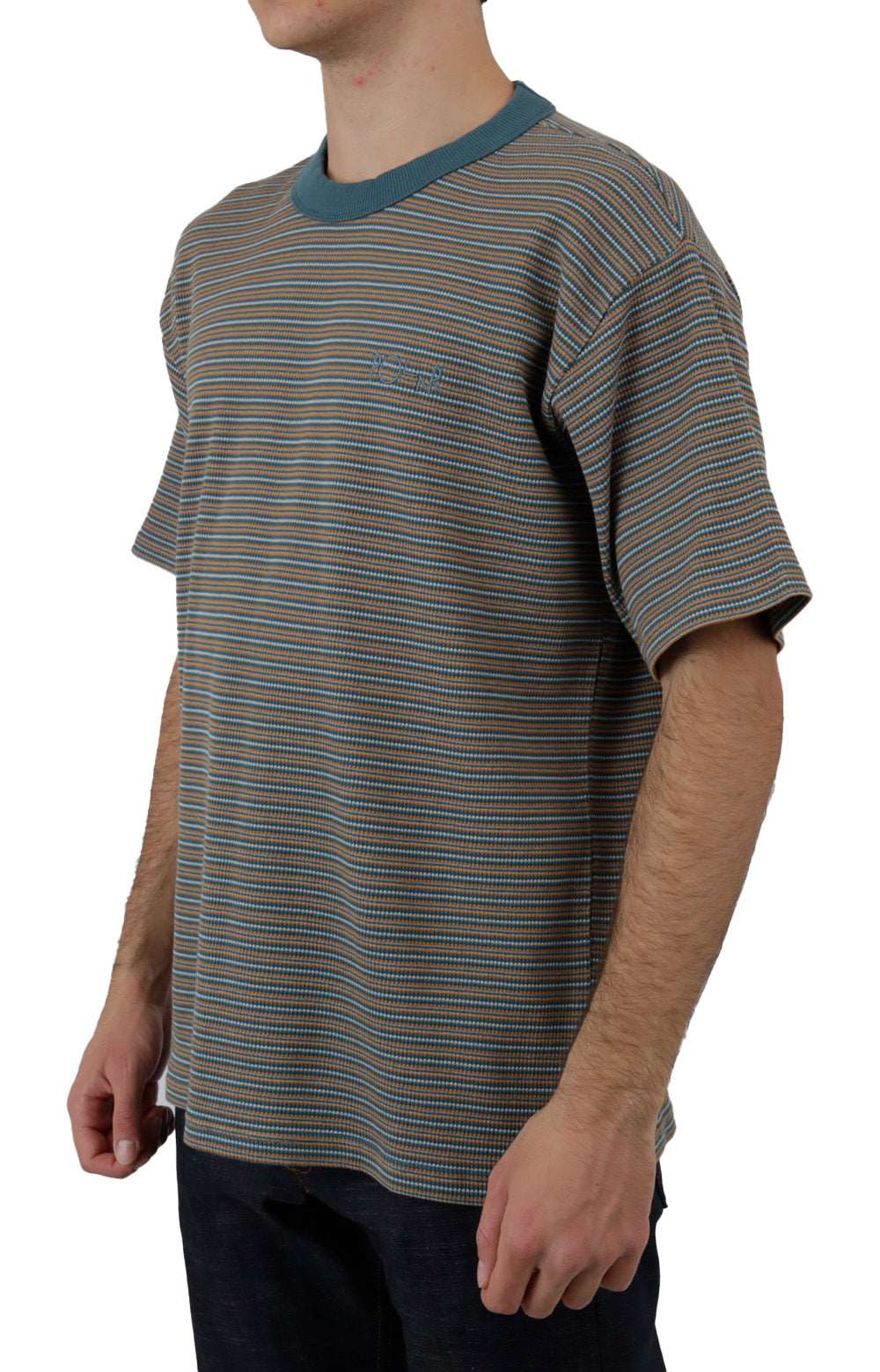 Gorgeous Teal Stripe Shin T-Shirt