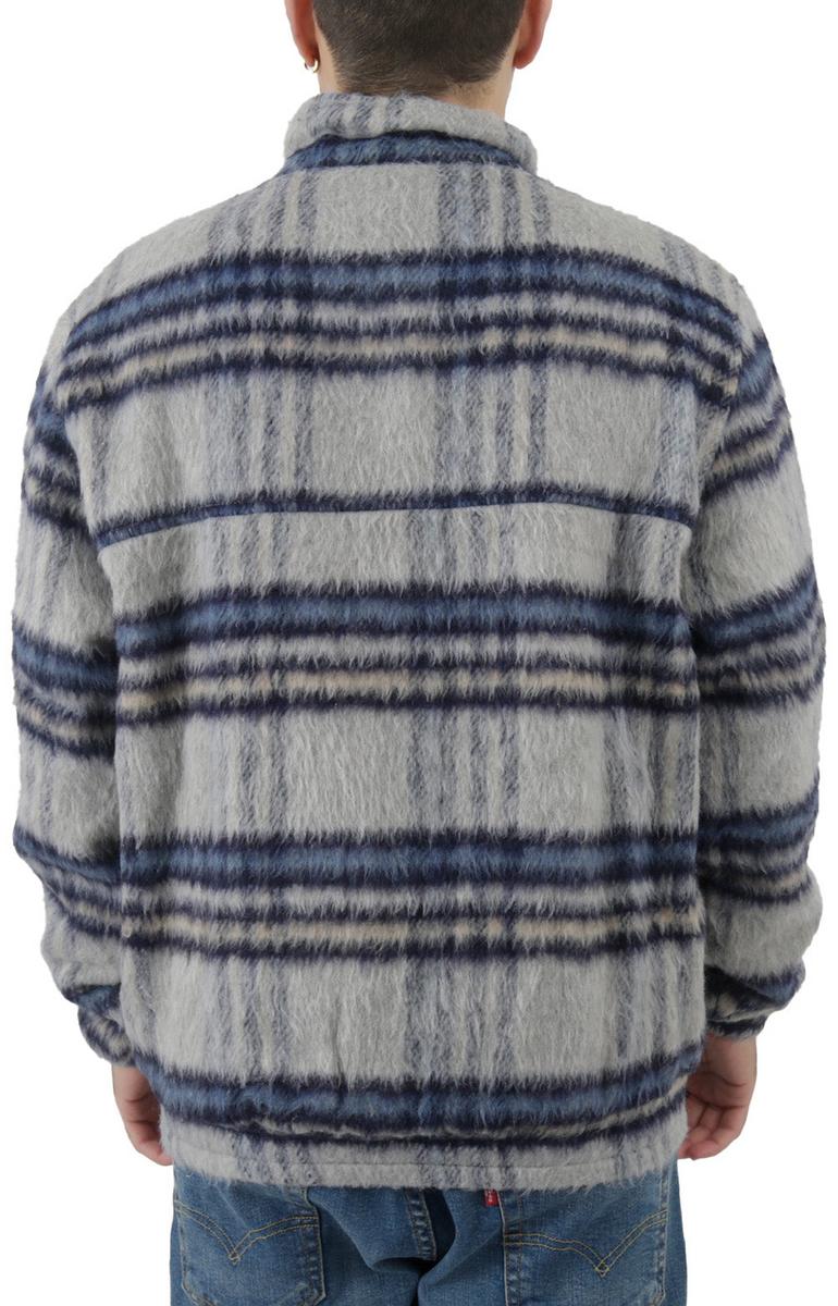 Navy Cozy Hairy Plaid Insulated Jacket - Irresistible Style!