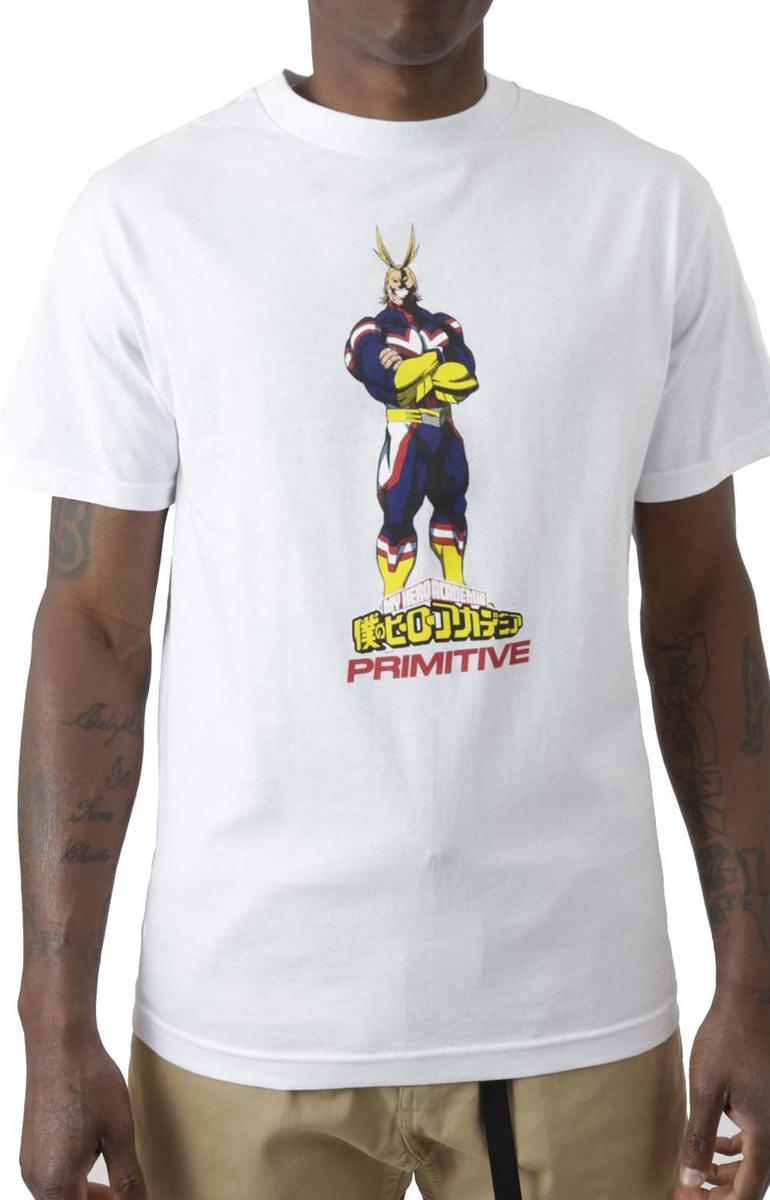 Primitive x My Hero Academia All Might Tee - White: An Irresistible Fan Favorite!